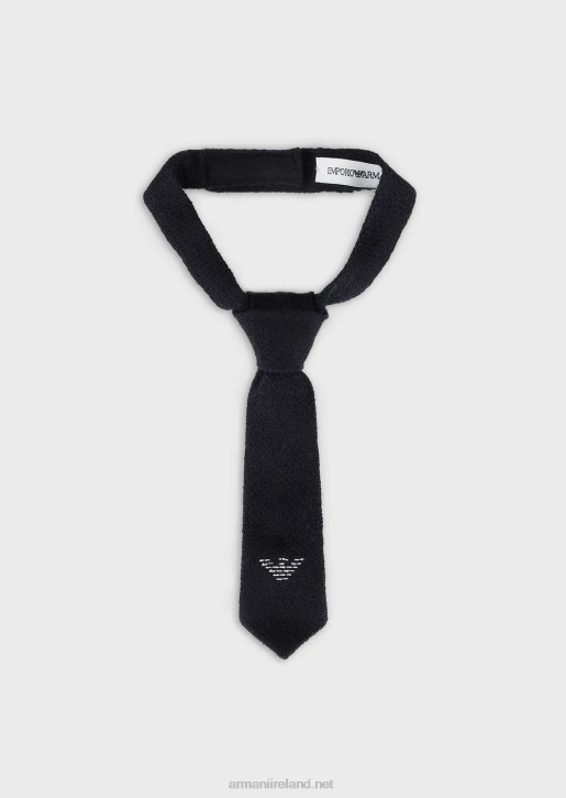 Boy 086V2735 Tied Wool Tie With Topstitched Eagle Armani