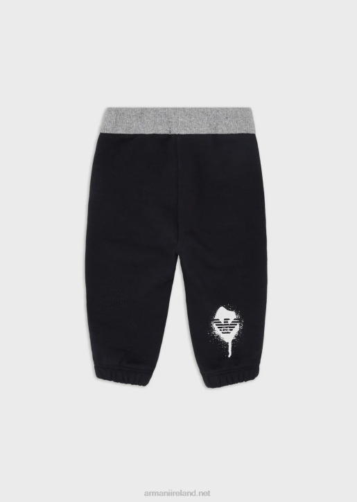 Boy 086V2717 Joggers With Painted Eagle Logo Armani