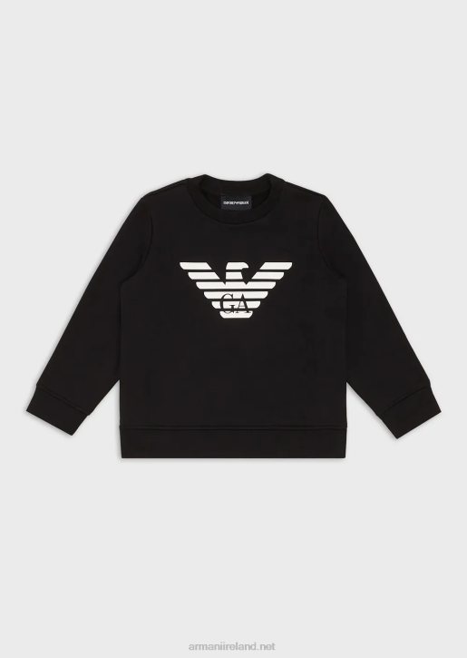 Boy 086V2384 Modal-Blend Logo Sweatshirt Armani Black Logo