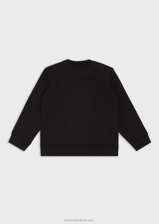 Boy 086V2384 Modal-Blend Logo Sweatshirt Armani Black Logo