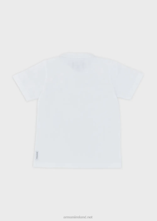 Boy 086V2409 Cotton T-Shirt With Logo Armani White