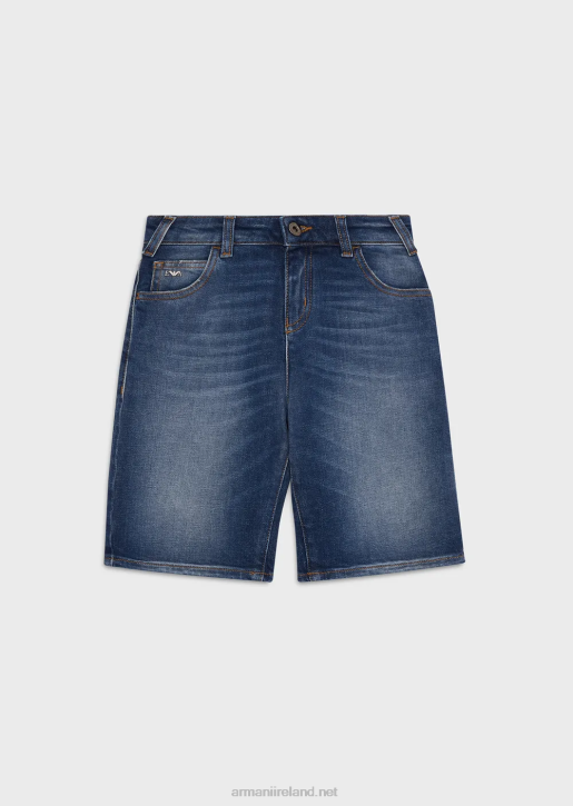 Boy 086V2416 Stretch-Denim Board Shorts Armani