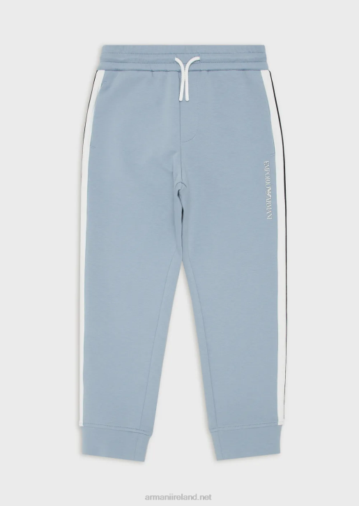 Boy 086V2418 Double-Jersey Joggers With Side Stripes Armani Azure