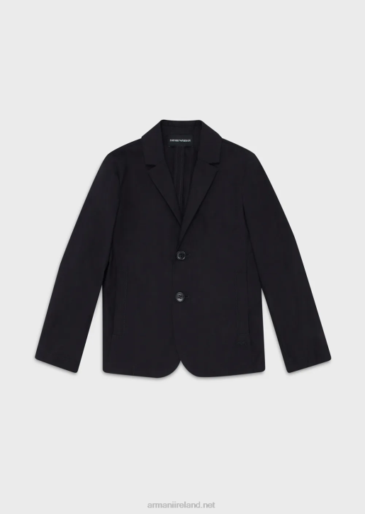 Boy 086V2455 Single-Breasted Jacket With Lapels Armani Navy Blue