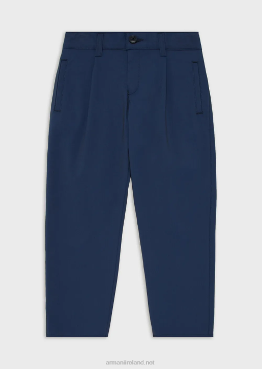 Boy 086V2457 Darted Trousers In Stretch Fabric Armani Navy Blue