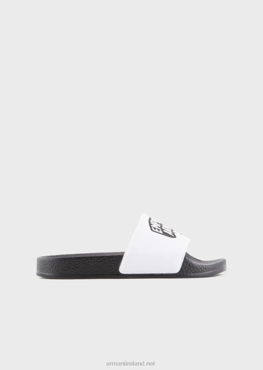 Boy 086V2479 Pvc Slides With Logo Armani White