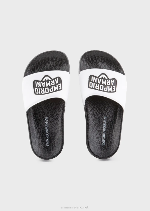 Boy 086V2479 Pvc Slides With Logo Armani White