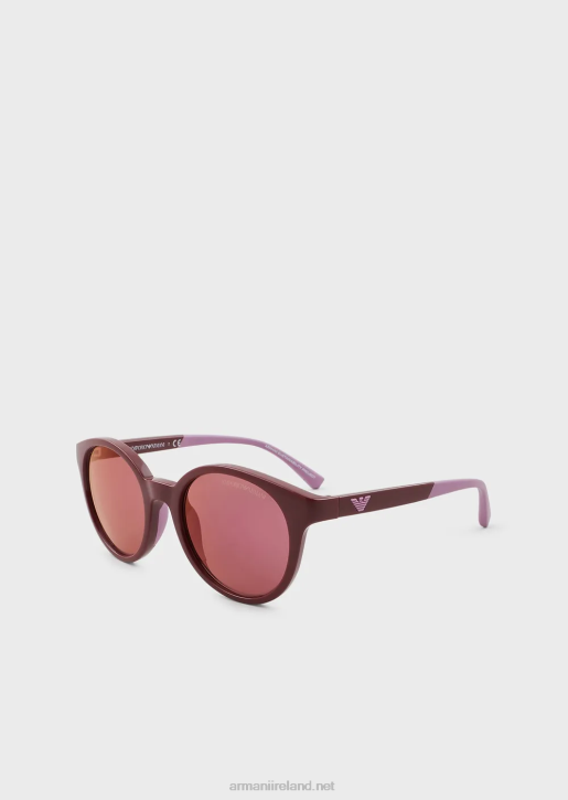 Girl 086V2593 Round Sunglasses Armani Bordeaux