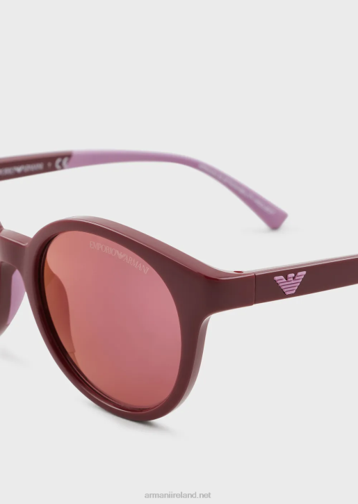 Girl 086V2593 Round Sunglasses Armani Bordeaux