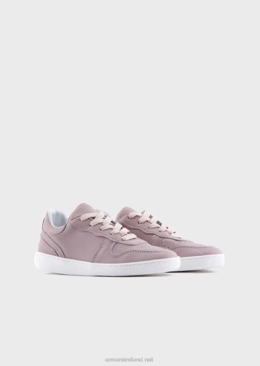 Girl 086V2579 Leather Sneakers With Perforations Armani Pink