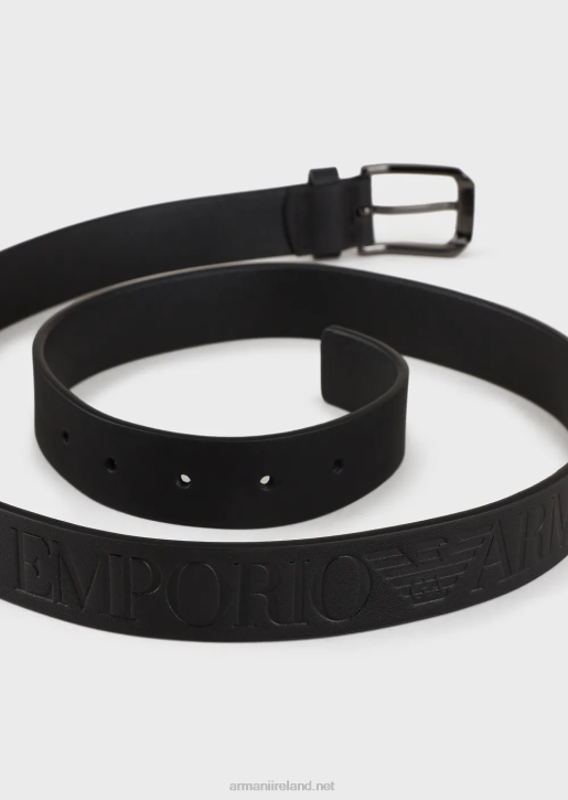 Men 086V2020 Palmellato-Leather Belt Armani