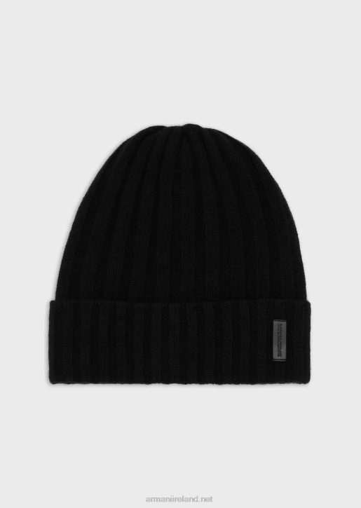 Men 086V2039 Ribbed Virgin Wool-Blend Beanie Armani