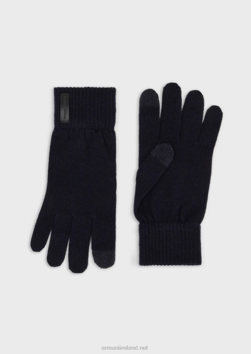 Men 086V2040 Knitted Virgin Wool Gloves Armani