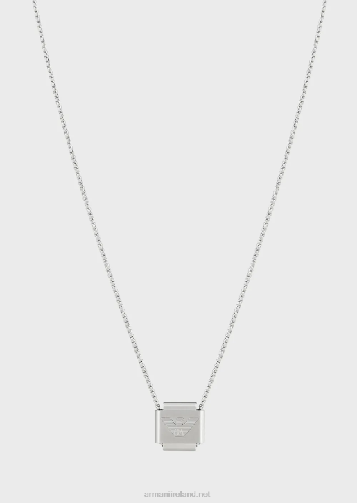 Men 086V2078 Stainless Steel Pendant Necklace Armani Silver