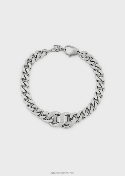 Men 086V2083 Stainless Steel Chain Bracelet Armani Silver