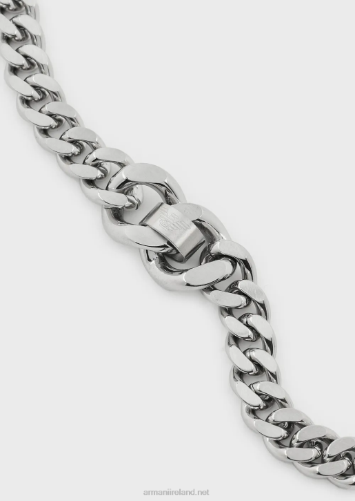 Men 086V2083 Stainless Steel Chain Bracelet Armani Silver