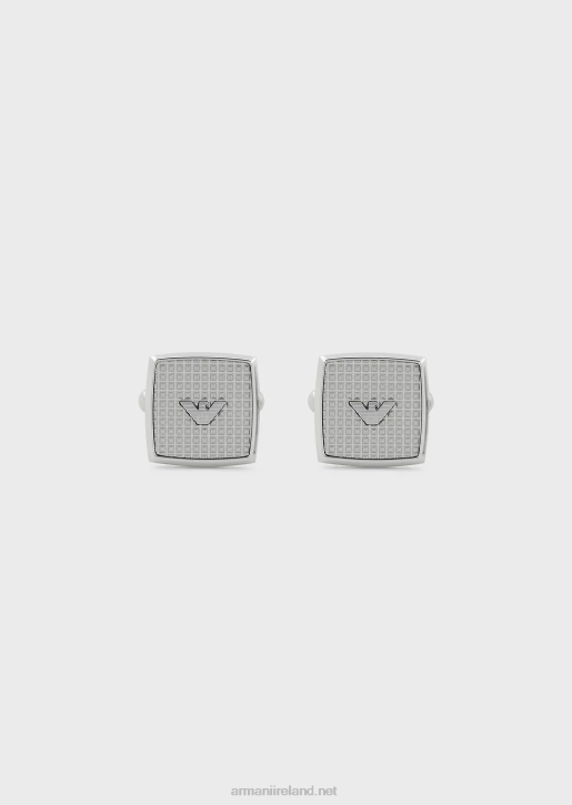 Men 086V2086 Stainless Steel Cuff Links Armani Silver