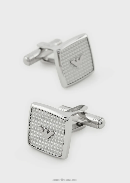 Men 086V2086 Stainless Steel Cuff Links Armani Silver