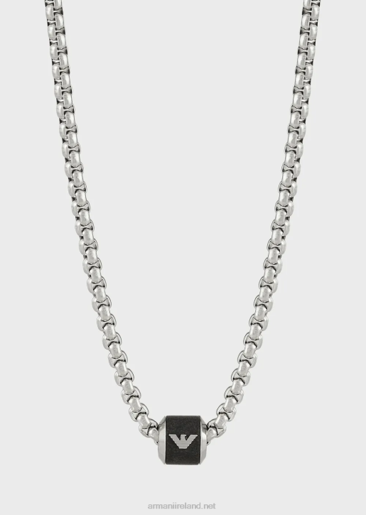 Men 086V2089 Black Marble Chain Necklace Armani