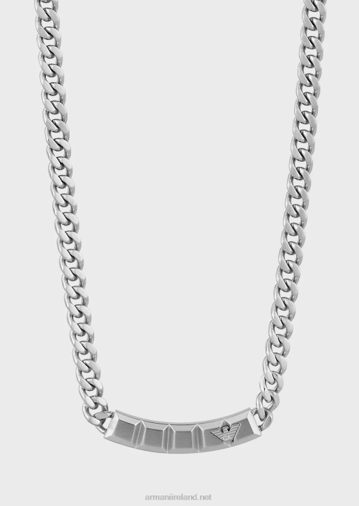 Men 086V2092 Stainless Steel Chain Necklace Armani Silver