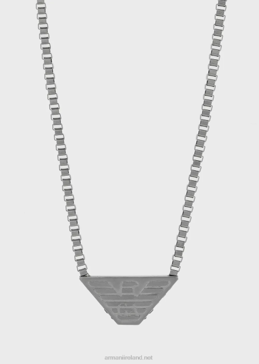 Men 086V2099 Stainless Steel Id Necklace Armani Silver