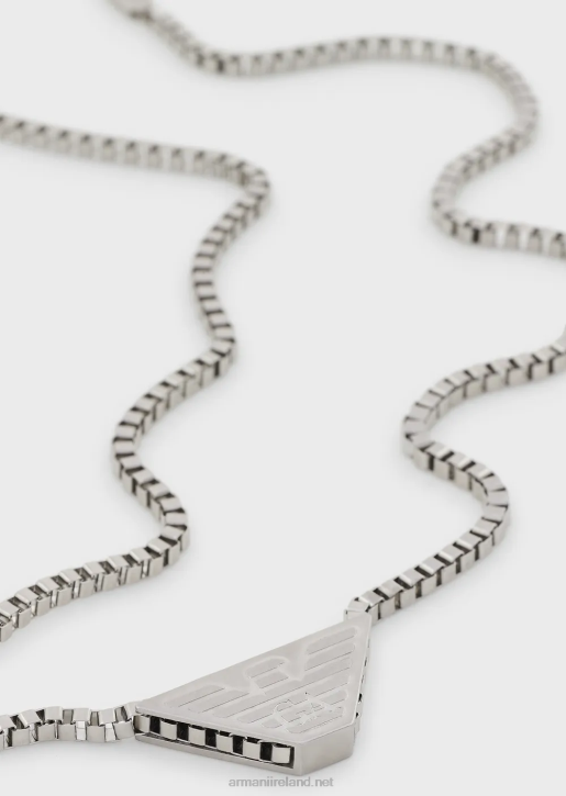 Men 086V2099 Stainless Steel Id Necklace Armani Silver