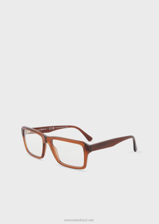 Men 086V2225 Rectangular Glasses Armani Brown