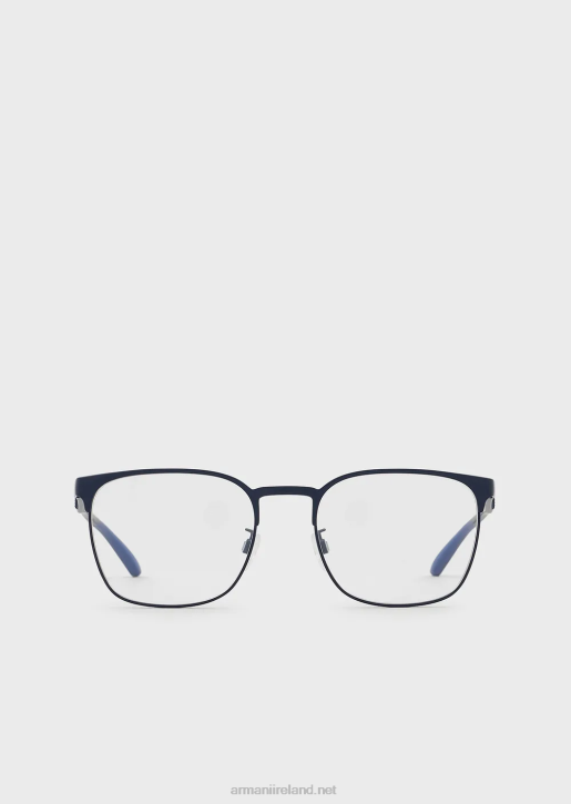 Men 086V2236 Square Glasses Armani Navy Blue