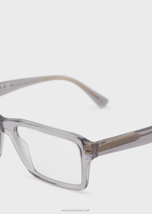 Men 086V2248 Rectangular Glasses Armani Grigio Scuro