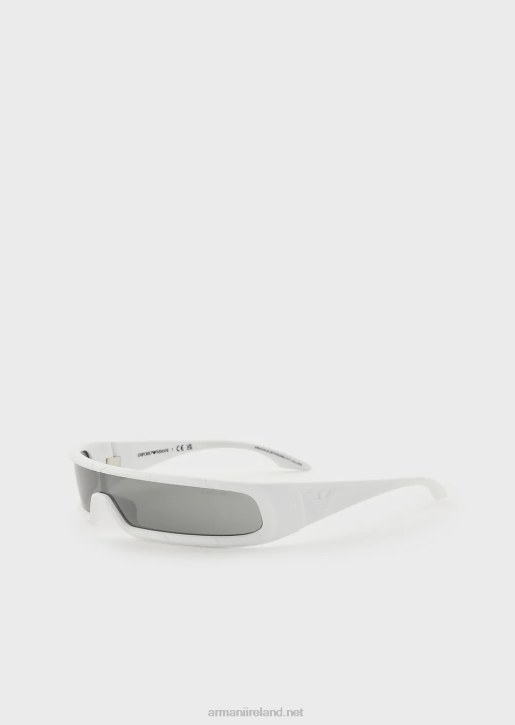 Men 086V2262 Rectangular Sunglasses Armani White