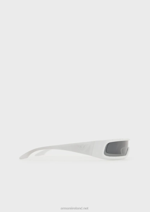 Men 086V2262 Rectangular Sunglasses Armani White