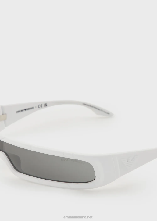 Men 086V2262 Rectangular Sunglasses Armani White