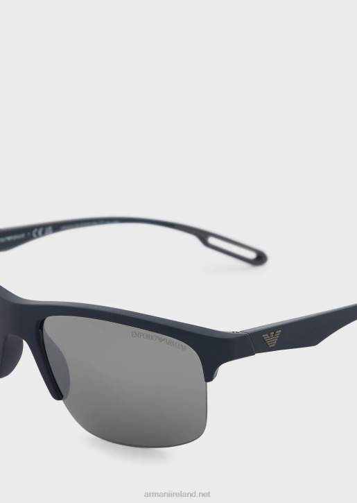 Men 086V2270 Rectangular Sunglasses Armani Navy