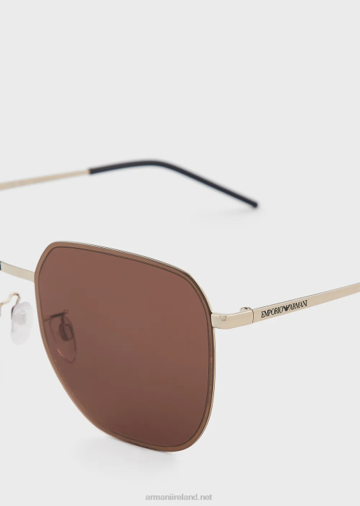 Men 086V2281 Unisex Square Sunglasses Armani Gold