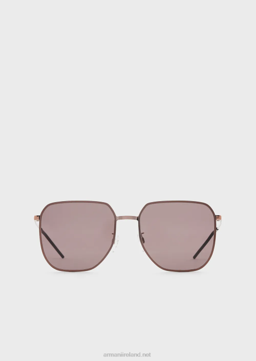 Men 086V2317 Unisex Square Sunglasses Armani Rose Gold