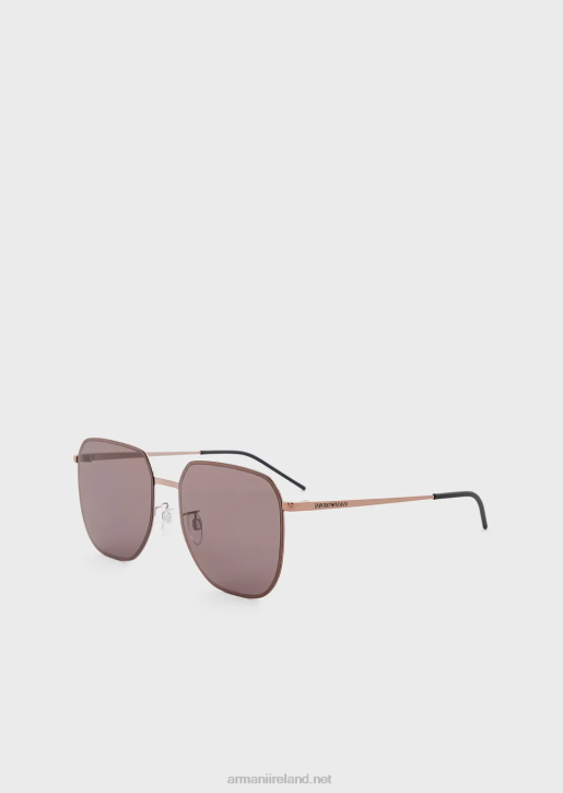 Men 086V2317 Unisex Square Sunglasses Armani Rose Gold