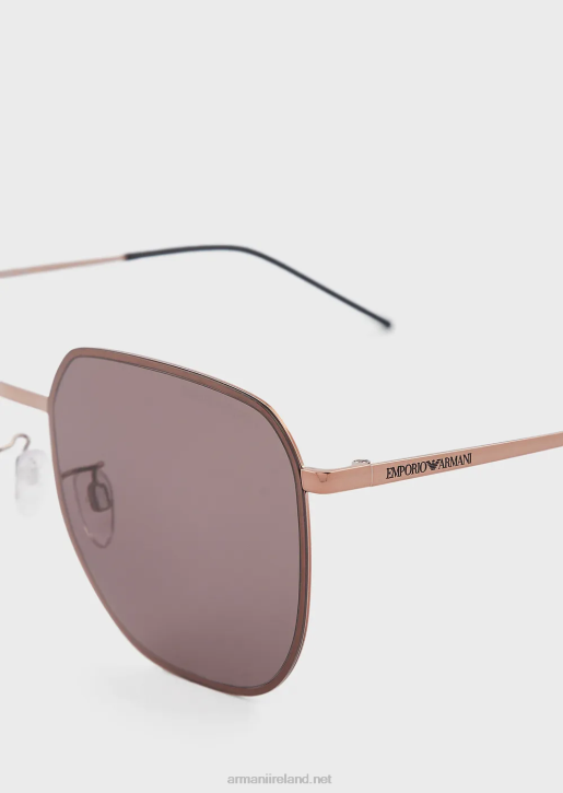 Men 086V2317 Unisex Square Sunglasses Armani Rose Gold