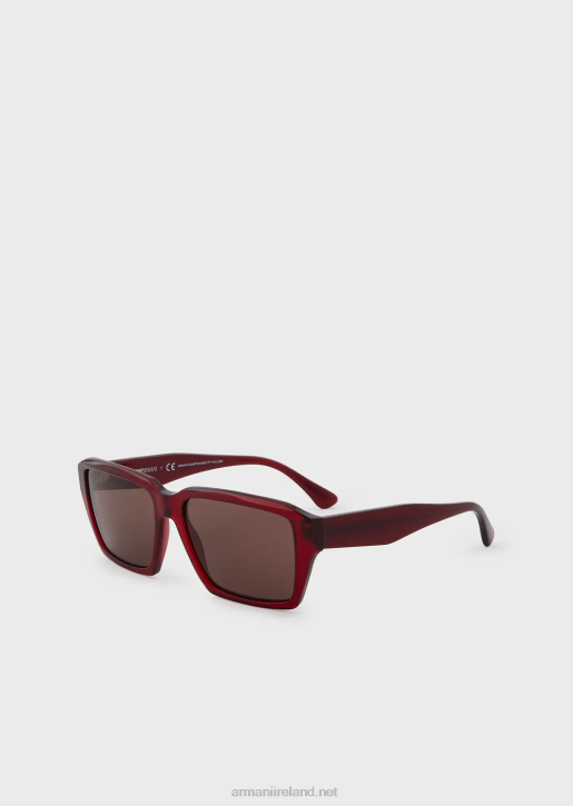 Men 086V2335 Rectangular Sunglasses Armani Dark Brown