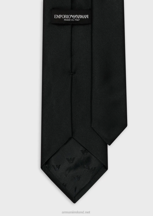 Men 086V2164 Pure Silk Tie Armani Black