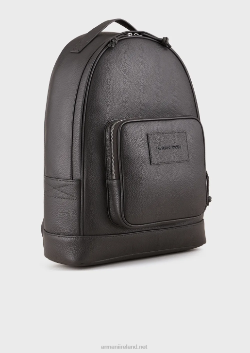 Men 086V1948 Tumbled Leather Backpack Armani