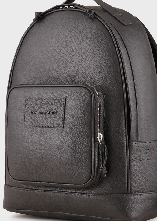 Men 086V1948 Tumbled Leather Backpack Armani