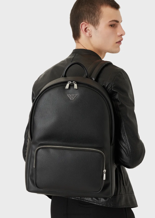 Men 086V1951 Backpack With Eagle Plaque Armani Black