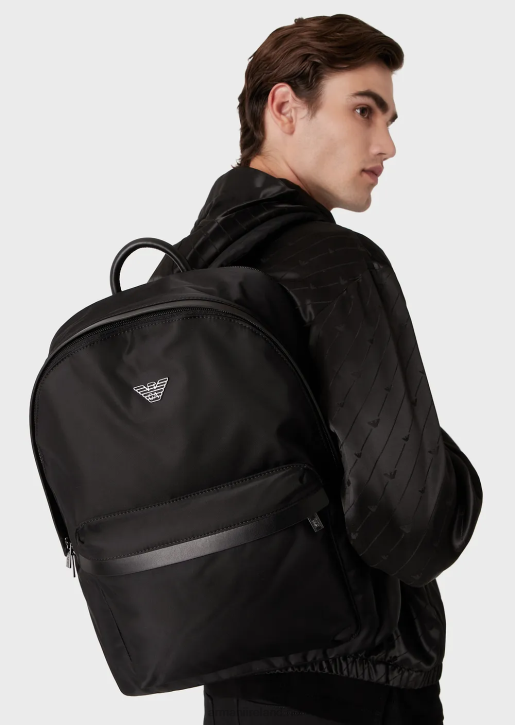 Men 086V1955 Recycled-Nylon Backpack Armani Black