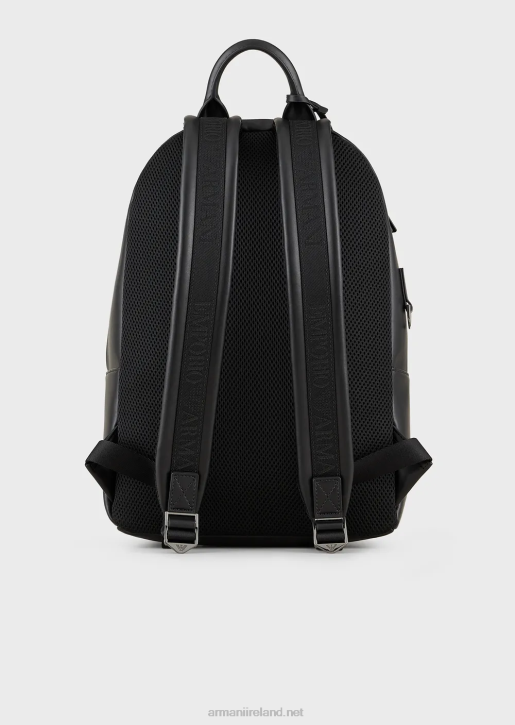 Men 086V1963 Nylon And Regenerated-Leather Backpack Armani