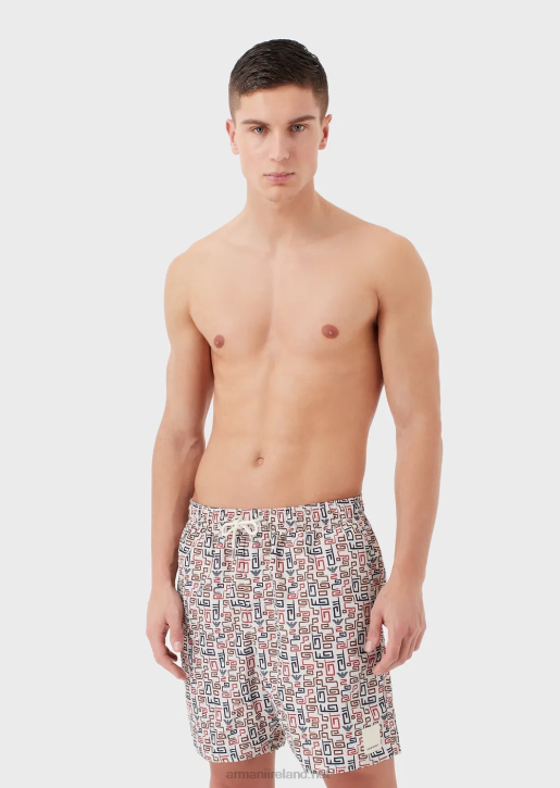 Men 086V984 Sustainable Collection Recycled Fabric Swim Trunks Armani