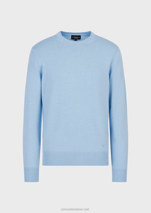 Men 086V1216 Virgin-Wool, Regular-Fit Jumper Armani Azure