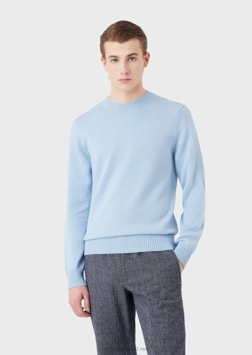 Men 086V1216 Virgin-Wool, Regular-Fit Jumper Armani Azure