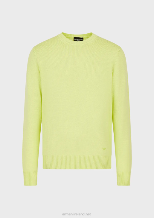 Men 086V1219 Virgin-Wool, Regular-Fit Jumper Armani Yellow