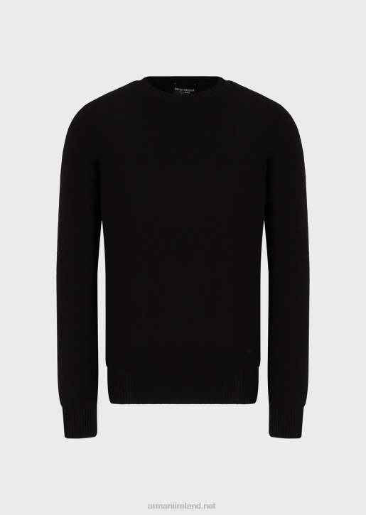 Men 086V1266 Pure Cashmere Crew-Neck Jumper Armani Black