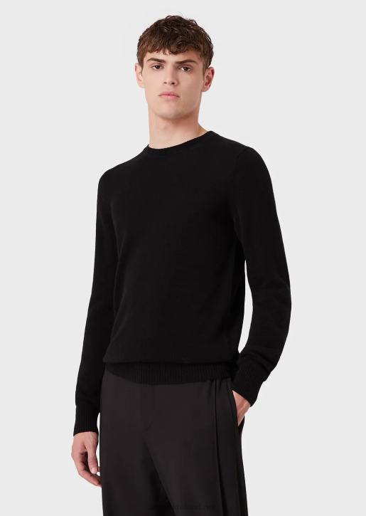 Men 086V1266 Pure Cashmere Crew-Neck Jumper Armani Black